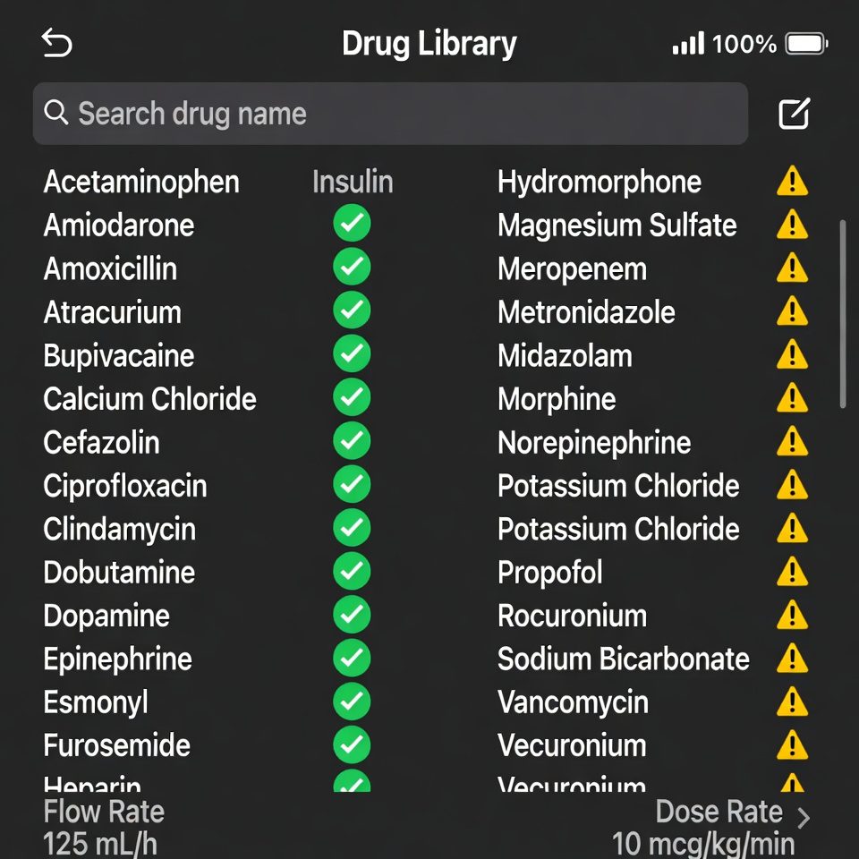 biblioteca medicamentos bomba de infusao