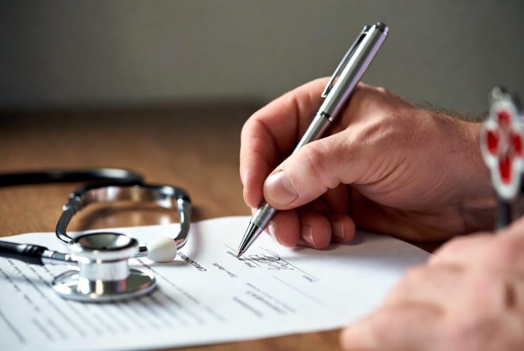 Assinatura de contrato garantindo os direitos do piso da enfermagem