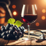 Taça de vinho tinto e estetoscópio representando os benefícios do vinho tinto para a saúde